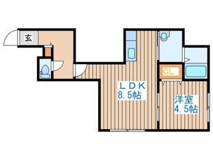 エヴァンス四番館の物件間取画像